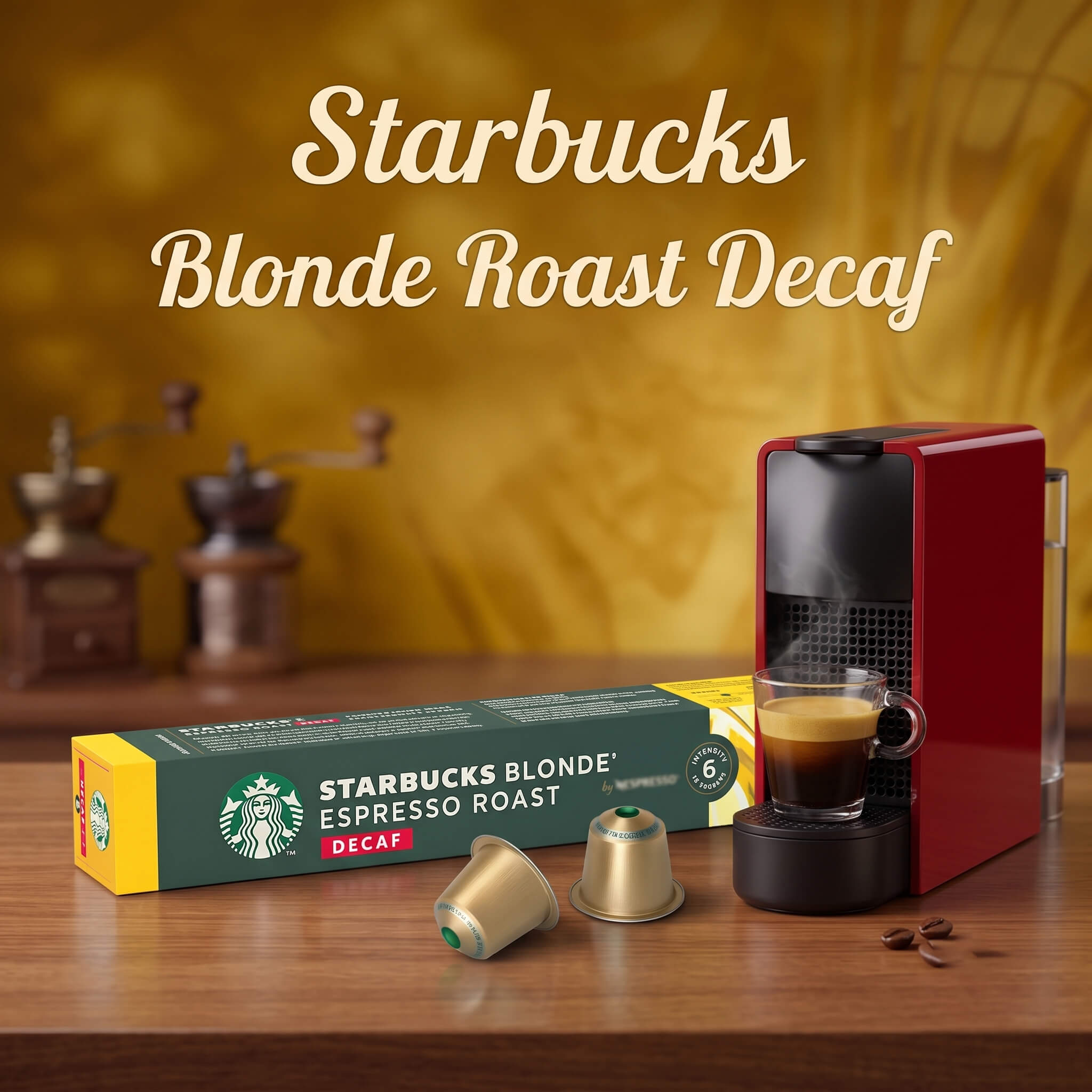 Starbucks Decaf Blonde Roast Coffee Capsules, Intensity 6