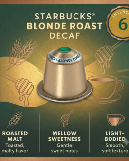 Starbucks Decaf Blonde Roast Coffee Capsules, Intensity 6
