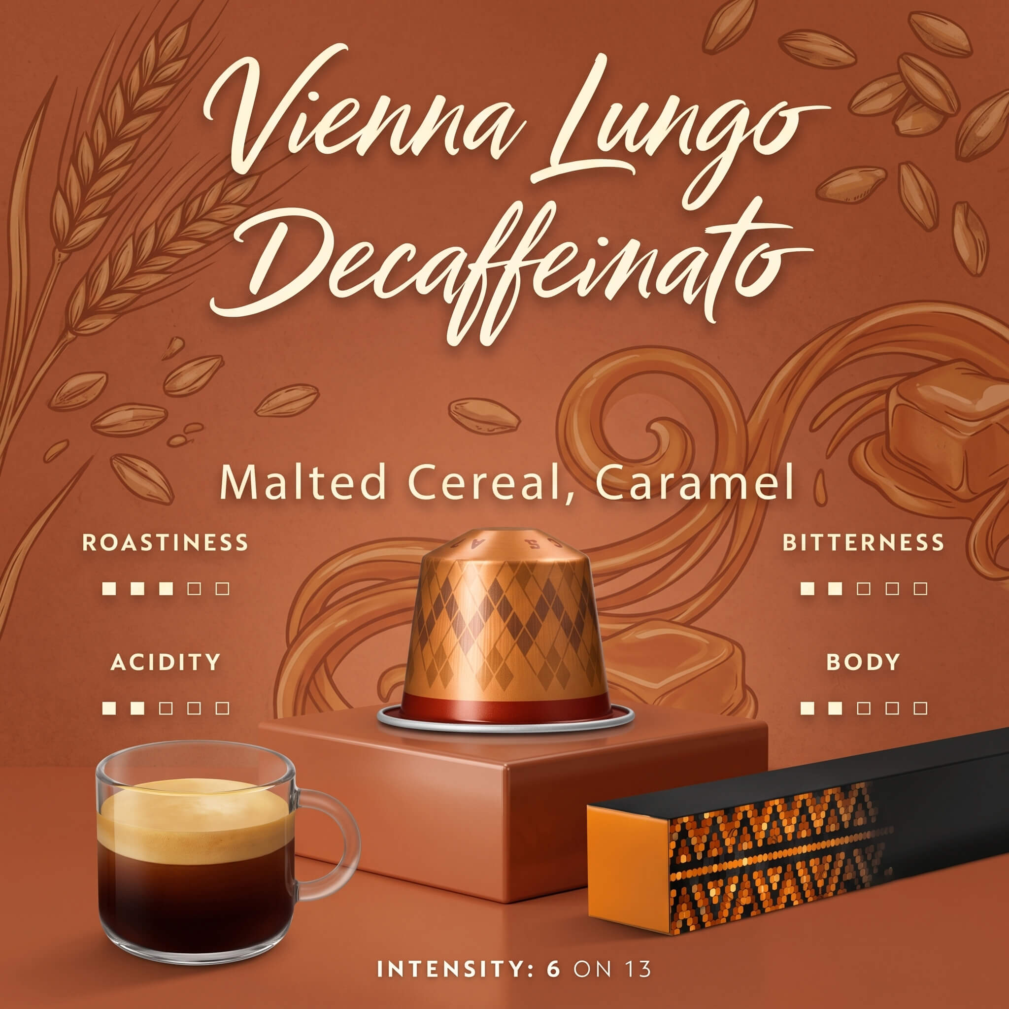 Decaf Vienna Lungo Coffee Capsules, Intensity 6 - Image 3
