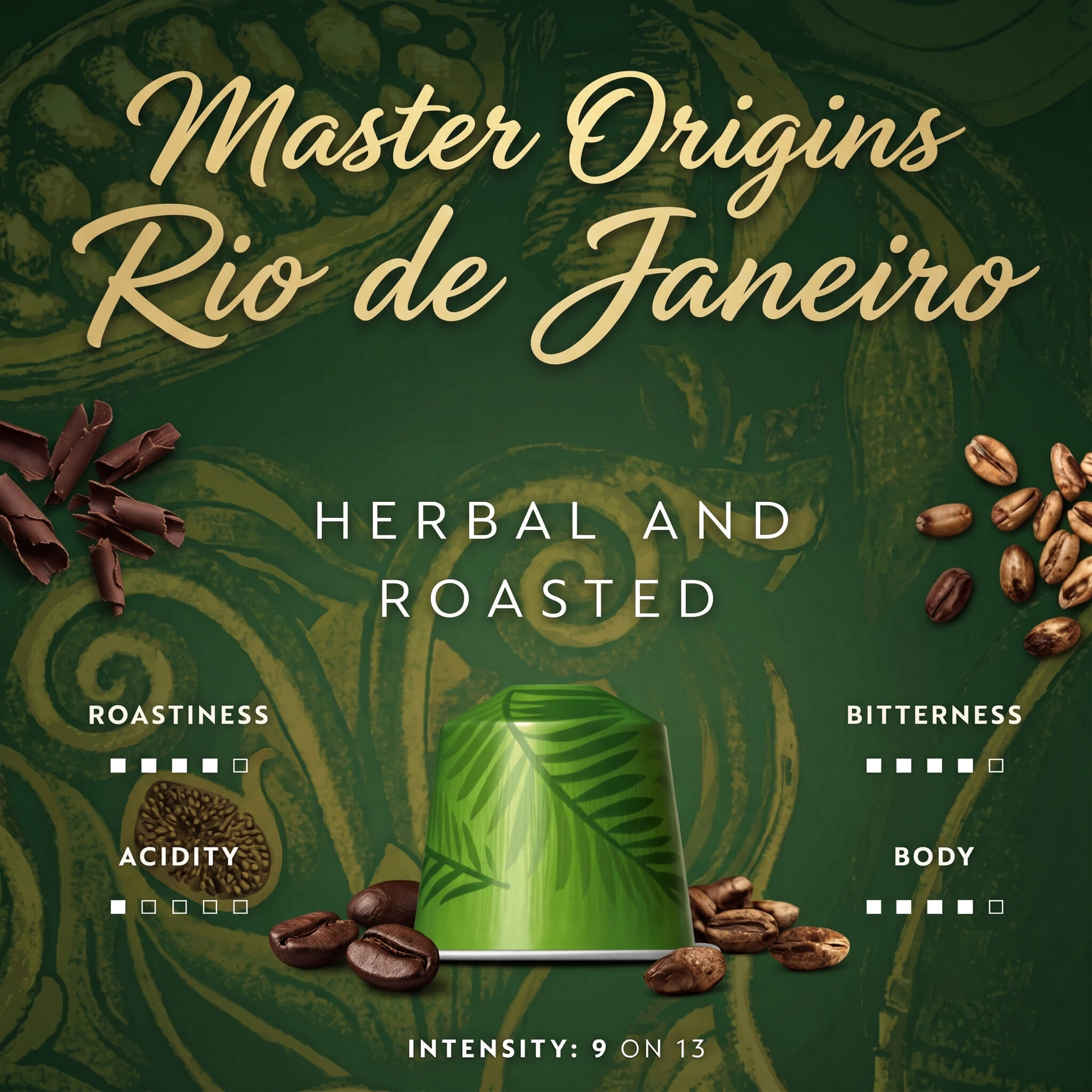Master Origins Rio de Janeiro Espresso Coffee Capsules, Intensity 9 - Image 3
